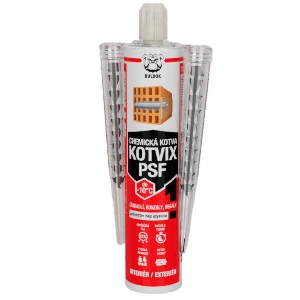 Chemická kotva, polyester bez styrenu, KOTVIX PSF, 300ml, BULDOK