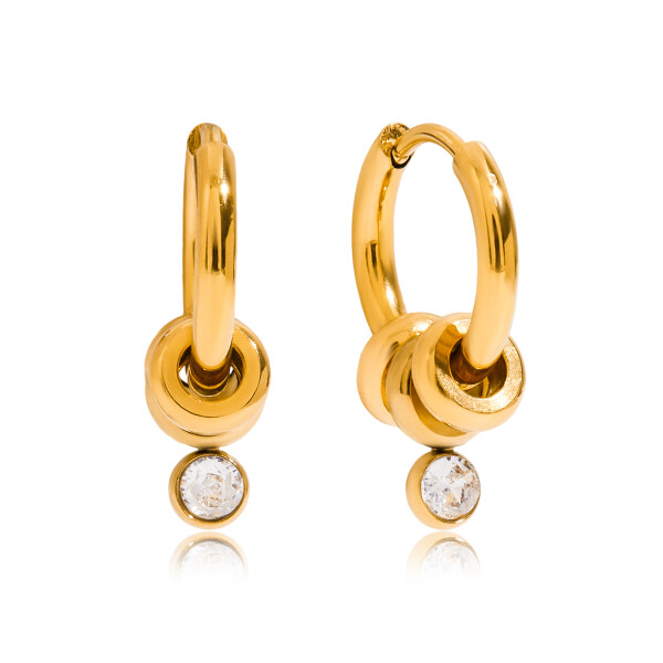 ELENYS Orbit Drop – pozlacené náušnice 18K žluté zlato