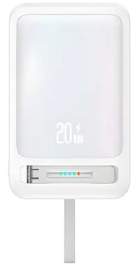 USAMS CD219 XM Series 10000mAh bílá / Power Bank / Magnetické bezdrátové nabíjení 15W / PD 20W (10KCD21902)