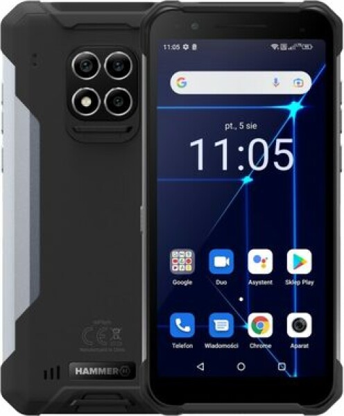 MyPhone Hammer Construction stříbrná / 6" / IPS / Octa Core 2 GHz / 6GB RAM / 128GB / 16+8+0.1 Mpx + 8 Mpx / Android 12 (TELMYAHCONSTLSI)