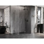 MEXEN/S - Lunar-F sprchový kout skládací dveře pravá 75 x 70, transparent, grafit metal 836-075-070-95-00-P