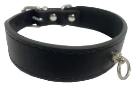 Huhubamboo Exclusive obojek černý M / Obojek pro psy / 28 mm x 30-35 cm / Hovězí kůže (355528)