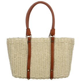 Módní dámská pletená kabelka na rameno Anika, krémová