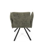 Židle jídelní, zelená látka, černý kov, otočný mechanismus 90°/90° (L/P) - funkce reset