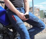 Kalhoty na motocykl Trilobite Parado monolayer Aaa slim fit blue (Prodloužené) - 46 / modrá