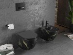 MEXEN - Lena Závěsná WC mísa včetně sedátka s slow-slim, Duroplastu, černý kámen 30224098