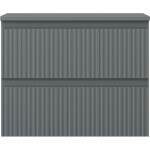 MEXEN/S - Rivel koupelnová skříňka pod umyvadlo 60 cm s deskou, 2 zásuvky, reliéf , grafit mat 91A20-06047-2-BFFC66