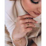 LUNICA Stříbrný prstýnek MECHOVÝ ACHÁT GOLD Velikost prstenu: 5 (EU: 49-50) 0688_5