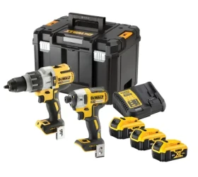DeWalt XR Startovací sada 18V / Aku sada příklepové vrtačky a rázového utahováku / 3x aku 5,0 Ah / kufr TSTAK VI (DCK276P3T)