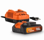 Sada nabíječka a akumulátor Powerplus 20V/2,0Ah POWDP90620