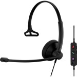 EPOS IMPACT 100 MS Headset otevřená (On Ear) kabelová mono černá Potlačení hluku headset, Vypnutí zvuku mikrofonu, regulace hlasitosti, Tlačítko Microsoft