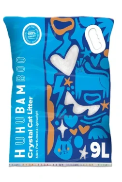 Huhubamboo Podestýlka silikátová pro kočky 9 l / Podestýlka pro kočky / Silikagel / Neparfemovaná