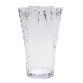 Hübsch Skleněná váza Ruffle Clear 30 cm, čirá barva, sklo