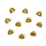 Kovový korálek - starozlatý - anděl - 10 x 13 x 6 mm - 1 ks