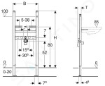 GEBERIT - Duofix Montážní prvek pro umyvadlo, 112 cm, pro stojánkové armatury 111.471.00.1