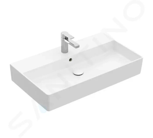 VILLEROY & BOCH - Memento 2.0 Umyvadlo 800x470 mm, s přepadem, otvor pro baterii, CeramicPlus, alpská bílá 4A228GR1