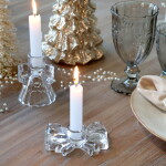 Chic Antique Svícen Bow Clear, čirá barva, sklo