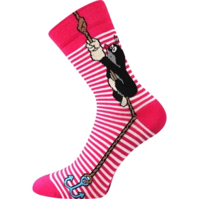 BOMA Ponožky proužkované KR 111 s obrázkem Krtka MAGENTA 35-38 116877