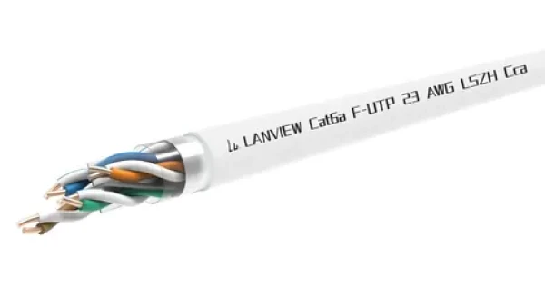 Lanview Cat6a F-UTP instalační kabel 305 m bílý / Síťový kabel / LSZH / AWG23 (LVN122164)
