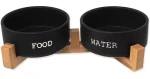 Dog Fantasy Set misky keramické se stojanem černá 2x 16x6.5cm. 850ml (454-80996)