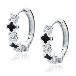 LUNICA Stříbrné kruhové náušnice ENAMEL 0767