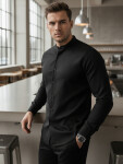 Pánská neformální černá košile SLIM FIT se stojáčkem FashionStreet DX2597 XL