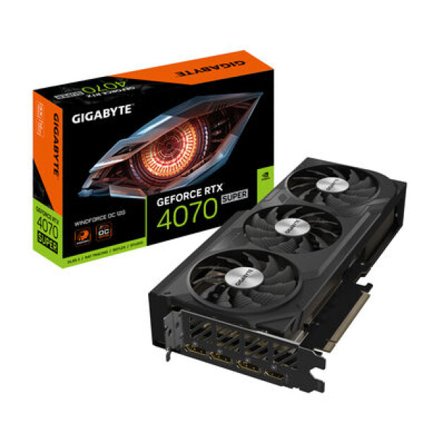 GIGABYTE GeForce RTX 4070 SUPER WINDFORCE OC 12GB 1980 2505 MHz 12GB GDDR6x 192-bit 1x HDMI 3x DP (16) (GV-N407SWF3OC-12GD)