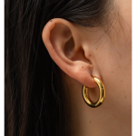 ELENYS Bold Dome Hoops – pozlacené náušnice 18K žluté zlato