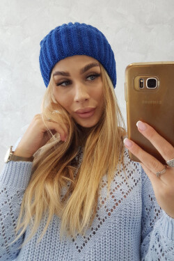 Magda K293 chrpová čepice s ohrnovacím lemem UNI