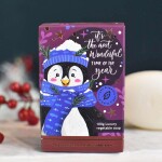 The English Soap Company Vánoční mýdlo Christmas Penguin - 100 g, modrá barva