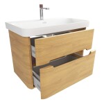 Koupelnová skříňka s umyvadlem SAT Fusion 77,5x53x45 cm dub medový mat SATFUSION280DMMWBA SATFUSION280DMMWBA
