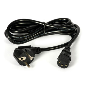 Síťový kabel 230VAC Schuko - 1,8m, vidlice 90°, IEC C13