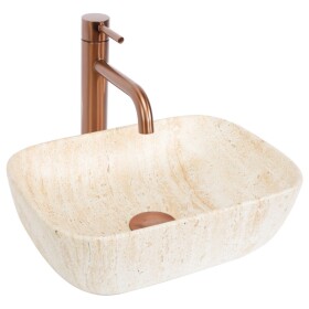 REA - Umyvadlo na desku BELINDA MINI TRAVERTINE MATT REA-U4700