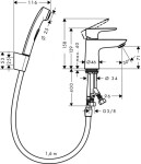 HANSGROHE - Talis E Umyvadlová baterie s ruční sprchou Bidette, chrom 71729000