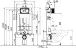 RAVAK - Příslušenství k WC Předstěnová instalace W II/1000 pro závěsné WC X01702
