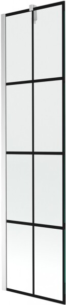 MEXEN/S - Next vanová zástěna FIX 50 x 150, černá dekor, chrom 895-050-000-00-77-01