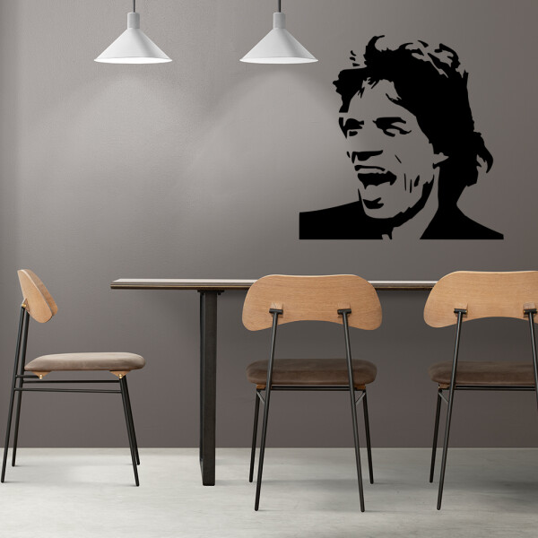 Samolepka Mick Jagger Barva: černá, Velikost: 80 x 80 cm