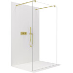 CERANO Sprchová zástěna Walk-in Onyx Duo L/P - 8 mm - kulatá vzpěra - zlatá, transparentní sklo - 90x200 cm