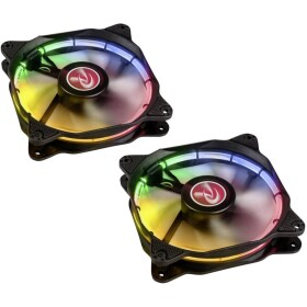 RAIJINTEK Auras 12 LED set 2 ks černá / 120 mm / 32.2 dB @ 1800 RPM / 59.7 CFM / RGB / 4.pin PWM (0R400037)