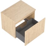 MEXEN/S - Rivel koupelnová skříňka pod umyvadlo 60 cm s deskou, 1 šuplík, reliéf , dub 91A20-06047-1-BFC81