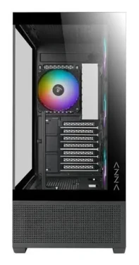 AZZA Tiara 501B ARGB černá / Počítačová skříň / Midi-tower / ATX / tvrzené sklo / bez zdroje (CSAZ-501B)