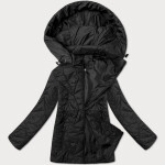 Černá dámská plus size bunda s odepínací kapucí J Style (16M9268-392) odstíny černé 48