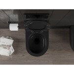 MEXEN/S - Carmen Závěsná WC mísa Rimless Tornado včetně sedátka s slow slim, duroplast, černá mat 30880185T