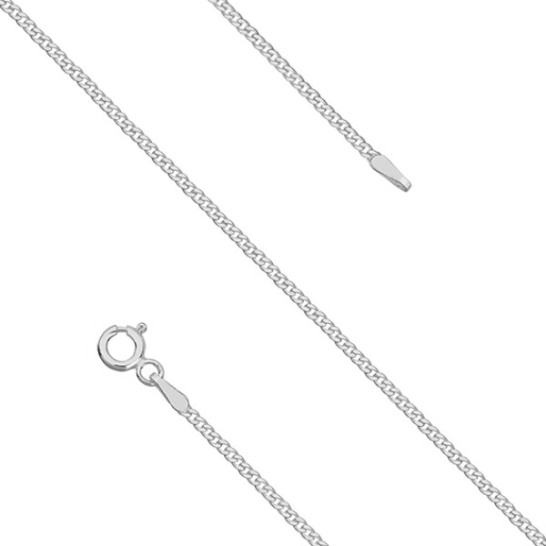 LUNICA Stříbrný řetízek KERB 45cm 0019 Ag 925; ≤2,1 g.