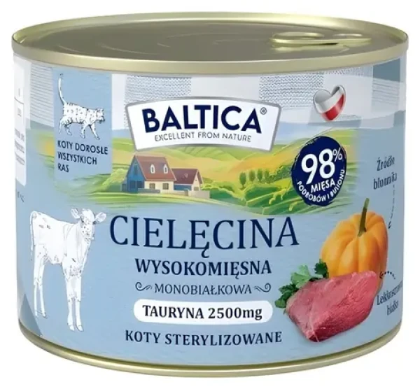 Baltica Smaki regionów Telecí 185 g / Konzerva pro kočky / 98% telecí maso / Bez obilovin