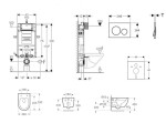 GEBERIT - Kombifix Set předstěnové instalace, klozetu Oudee a sedátka softclose, tlačítko Sigma20, černá lesk/černá mat SANI15CA5116
