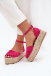 Dámské espadrilky na platformě s pletením fuchsie Selise 38