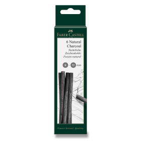 Přírodní uhel Faber-Castell Pitt Monochrome 6-11 mm, 6 kusů