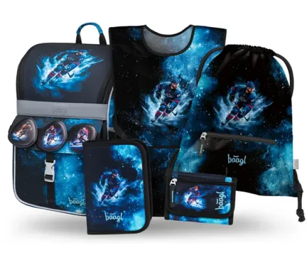 BAAGL SET 5 Zippy Hokej: aktovka, penál, sáček, zástěra, peněženka (A-35961)