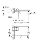 GROHE - Lineare Umyvadlová baterie pod omítku, 2-otvorová instalace, kartáčovaný Hard Graphite 23444AL1